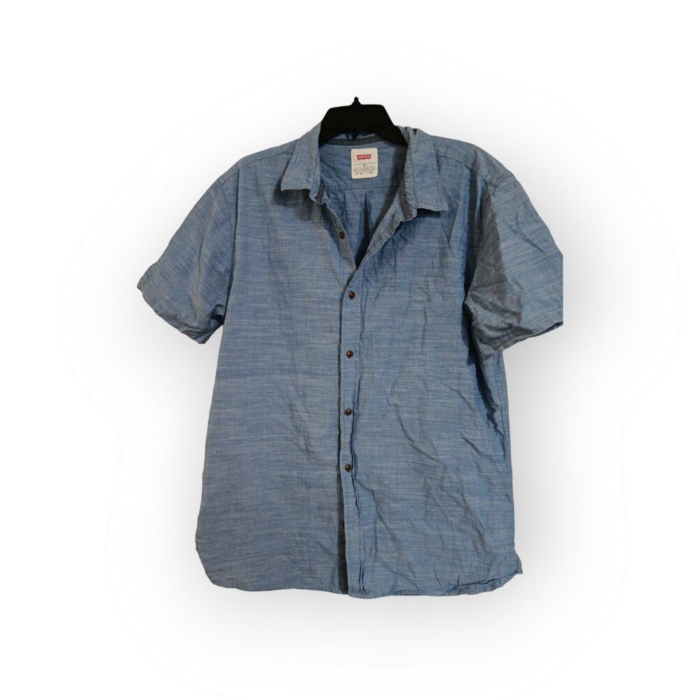 Levi's Chambray Button Front Short Sleeved Work S… - image 1